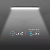 V-TAC sorolható LED lámpa 120cm 36W IP65, IK07 természetes fehér, fehér fedlappal - SKU 20217