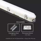 V-TAC sorolható LED lámpa 120cm 36W IP65, IK07 természetes fehér, fehér fedlappal - SKU 20217