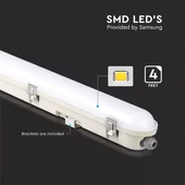 V-TAC sorolható LED lámpa 120cm 36W IP65, IK07 természetes fehér, fehér fedlappal - SKU 20217