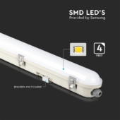 Kép 3/13 - V-TAC sorolható LED lámpa 120cm 36W IP65 természetes fehér, fehér fedlap, 120 Lm/W - SKU 2120217