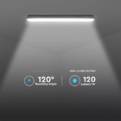 Kép 8/9 - V-TAC sorolható LED lámpa 150cm 48W IP65 hideg fehér, átlátszó fedlappal - SKU 20200