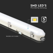 Kép 3/13 - V-TAC sorolható LED lámpa 150cm 48W IP65 hideg fehér, fehér fedlap, 120 Lm/W - SKU 2120214