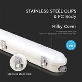 Kép 5/12 - V-TAC sorolható LED lámpa 150cm 48W IP65, vészakkuval, természetes fehér - SKU 2120221