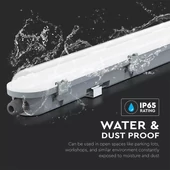 V-TAC sorolható LED lámpa 60cm 18W IP65 hideg fehér, fehér fedlappal - SKU 20210