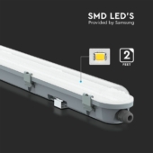 Kép 3/9 - V-TAC sorolható LED lámpa 60cm 18W IP65 természetes fehér, fehér fedlap, 120 Lm/W - SKU 2120211