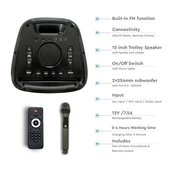 V-TAC Soundor 100W Bluetooth hangszóró LED világítással - SKU 8982