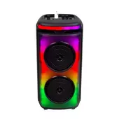 Kép 1/10 - V-TAC Soundor 20W Bluetooth hordozható hangszóró LED világítással, 2x6 inch, mikrofonnal - SKU 7676