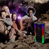 Kép 11/11 - V-TAC Soundor 30W Bluetooth hordozható hangszóró LED világítással, 2x8 inch, mikrofonnal - SKU 7677