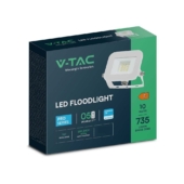 Kép 1/10 - V-TAC SP-széria LED reflektor 10W hideg fehér, fehér ház - SKU 10013