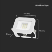 Kép 3/10 - V-TAC SP-széria LED reflektor 10W hideg fehér, fehér ház - SKU 10013