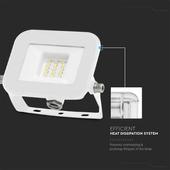 Kép 5/10 - V-TAC SP-széria LED reflektor 10W hideg fehér, fehér ház - SKU 10013
