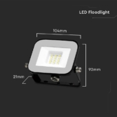 Kép 3/10 - V-TAC SP-széria LED reflektor 10W hideg fehér, fekete ház - SKU 10010