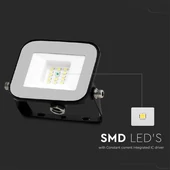 V-TAC SP-széria LED reflektor 10W természetes fehér, fekete ház - SKU 9899