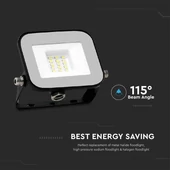 V-TAC SP-széria LED reflektor 10W természetes fehér, fekete ház - SKU 9899