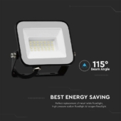 Kép 6/10 - V-TAC SP-széria LED reflektor 20W természetes fehér, fekete ház - SKU 10015