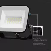 Kép 5/10 - V-TAC SP-széria LED reflektor 30W hideg fehér, fekete ház - SKU 10022