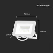 V-TAC SP-széria LED reflektor 30W meleg fehér, fehér ház - SKU 10023