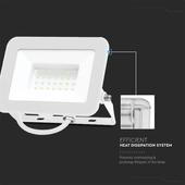 Kép 5/10 - V-TAC SP-széria LED reflektor 30W meleg fehér, fehér ház - SKU 10023