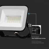 Kép 5/10 - V-TAC SP-széria LED reflektor 30W meleg fehér, fekete ház - SKU 10020
