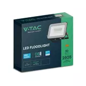 Kép 1/10 - V-TAC SP-széria LED reflektor 30W természetes fehér, fekete ház - SKU 10021