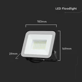 V-TAC SP-széria LED reflektor 50W hideg fehér, fekete ház - SKU 10026