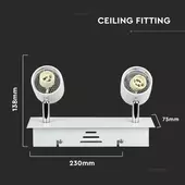 Kép 2/9 - V-TAC spotlámpa, 2db GU10 foglalattal - SKU 3618