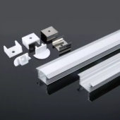 Kép 1/4 - V-TAC süllyeszthető alumínium LED szalag profil fehér fedlappal 2m - SKU 3357