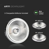 Kép 3/10 - V-TAC süllyeszthető AR111 LED mélysugárzó lámpa 20W természetes fehér 40°/20° - SKU 2793