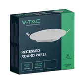 Kép 1/7 - V-TAC süllyeszthető, műanyag házas, kerek LED panel 18W, hideg fehér - SKU 7866