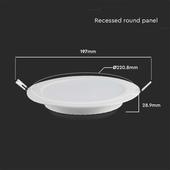 Kép 3/7 - V-TAC süllyeszthető kerek Back-Lit LED panel 18W, meleg fehér, 100 Lm/W - SKU 7864
