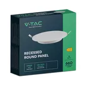 Kép 1/7 - V-TAC süllyeszthető, műanyag házas, kerek LED panel 6W, meleg fehér - SKU 7858