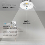 Kép 4/12 - V-TAC süllyeszthető LED COB mélysugárzó lámpa 30W hideg fehér - SKU 211278