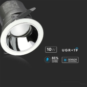 Kép 3/14 - V-TAC süllyeszthető LED COB mélysugárzó lámpa UGR&lt;19 CRI&gt;95 10W meleg fehér - SKU 1481