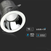 Kép 3/13 - V-TAC süllyeszthető LED COB mélysugárzó lámpa UGR&lt;19 CRI&gt;95 15W meleg fehér - SKU 1483