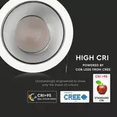 Kép 5/13 - V-TAC süllyeszthető LED COB mélysugárzó lámpa UGR&lt;19 CRI&gt;95 15W meleg fehér - SKU 1483