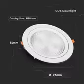 Kép 2/9 - V-TAC süllyeszthető LED SMD mélysugárzó lámpa 10W természetes fehér, 105 Lm/W - SKU 21840