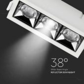 Kép 3/12 - V-TAC süllyeszthető LED SMD mélysugárzó lámpa UGR&lt;19 CRI&gt;90 12W 38° hideg fehér - SKU 988
