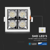Kép 5/13 - V-TAC süllyeszthető LED SMD mélysugárzó lámpa UGR&lt;19 CRI&gt;90 16W 12° hideg fehér - SKU 976