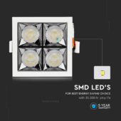 Kép 5/13 - V-TAC süllyeszthető LED SMD mélysugárzó lámpa UGR&lt;19 CRI&gt;90 16W 38° hideg fehér - SKU 991
