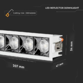 Kép 2/14 - V-TAC süllyeszthető LED SMD mélysugárzó lámpa UGR&lt;19 CRI&gt;90 20W 12° hideg fehér - SKU 979