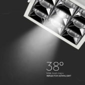 Kép 3/13 - V-TAC süllyeszthető LED SMD mélysugárzó lámpa UGR&lt;19 CRI&gt;90 36W 38° hideg fehér - SKU 997