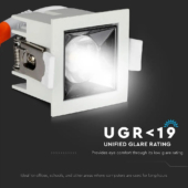 Kép 7/14 - V-TAC süllyeszthető LED SMD mélysugárzó lámpa UGR&lt;19 CRI&gt;90 4W 12° hideg fehér - SKU 970