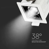 V-TAC süllyeszthető LED SMD mélysugárzó lámpa UGR<19 CRI>90 4W 38° meleg fehér - SKU 987