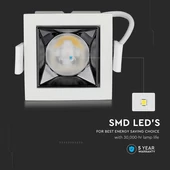V-TAC süllyeszthető LED SMD mélysugárzó lámpa UGR<19 CRI>90 4W 38° meleg fehér - SKU 987
