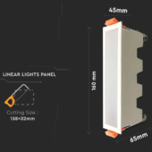 Kép 2/7 - V-TAC süllyeszthető mennyezeti hosszúkás LED panel 10W hideg fehér - SKU 6403