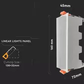 Kép 2/6 - V-TAC süllyeszthető mennyezeti hosszúkás LED panel 10W hideg fehér - SKU 6412