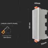 Kép 2/6 - V-TAC süllyeszthető mennyezeti hosszúkás LED panel 10W hideg fehér - SKU 6412
