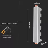 Kép 2/7 - V-TAC süllyeszthető mennyezeti hosszúkás LED panel 20W hideg fehér - SKU 6415