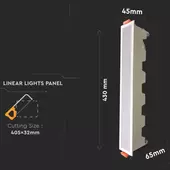 Kép 2/6 - V-TAC süllyeszthető mennyezeti hosszúkás LED panel 30W hideg fehér - SKU 6409