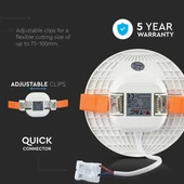 V-TAC süllyeszthető mennyezeti kerek LED panel 12W meleg fehér - SKU 727